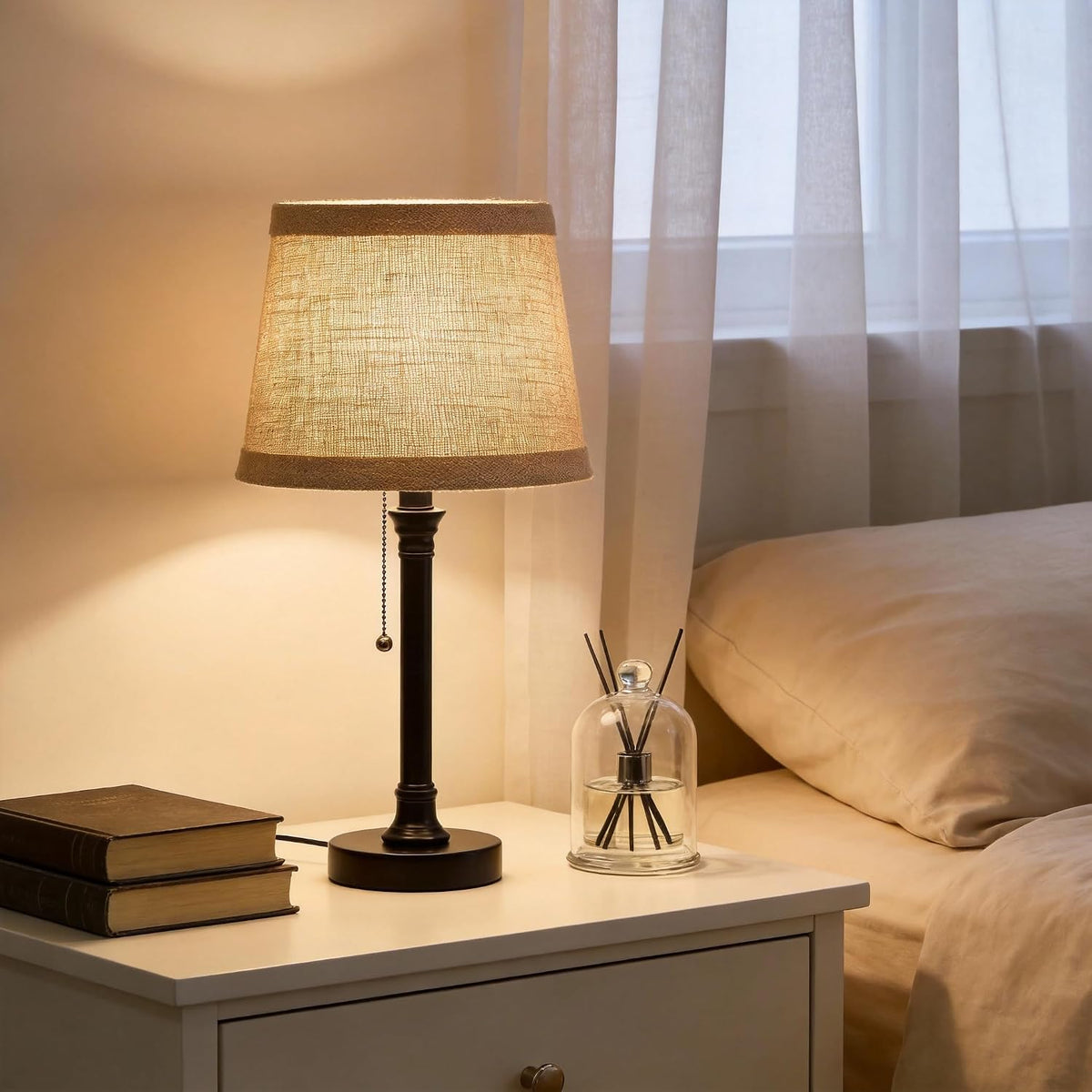 19.5" Small Table Lamp for Bedroom - Bedside Lamps for Nightstand