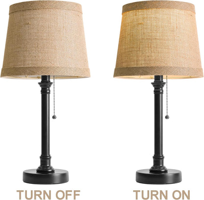 19.5" Small Table Lamp for Bedroom - Bedside Lamps for Nightstand