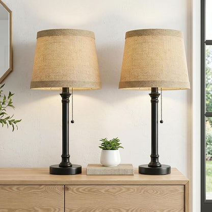 19.5" Small Table Lamp for Bedroom - Bedside Lamps for Nightstand