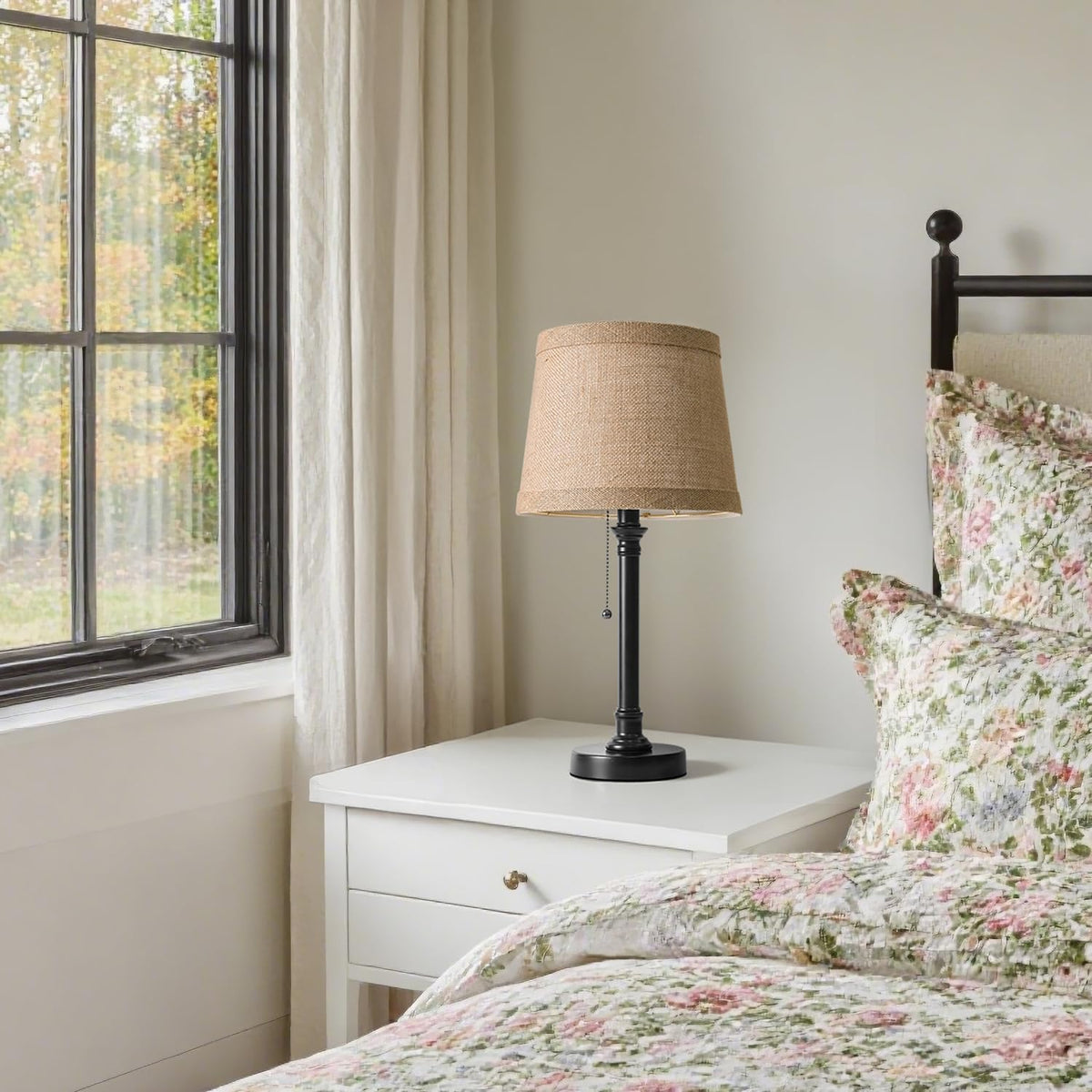 19.5" Small Table Lamp for Bedroom - Bedside Lamps for Nightstand