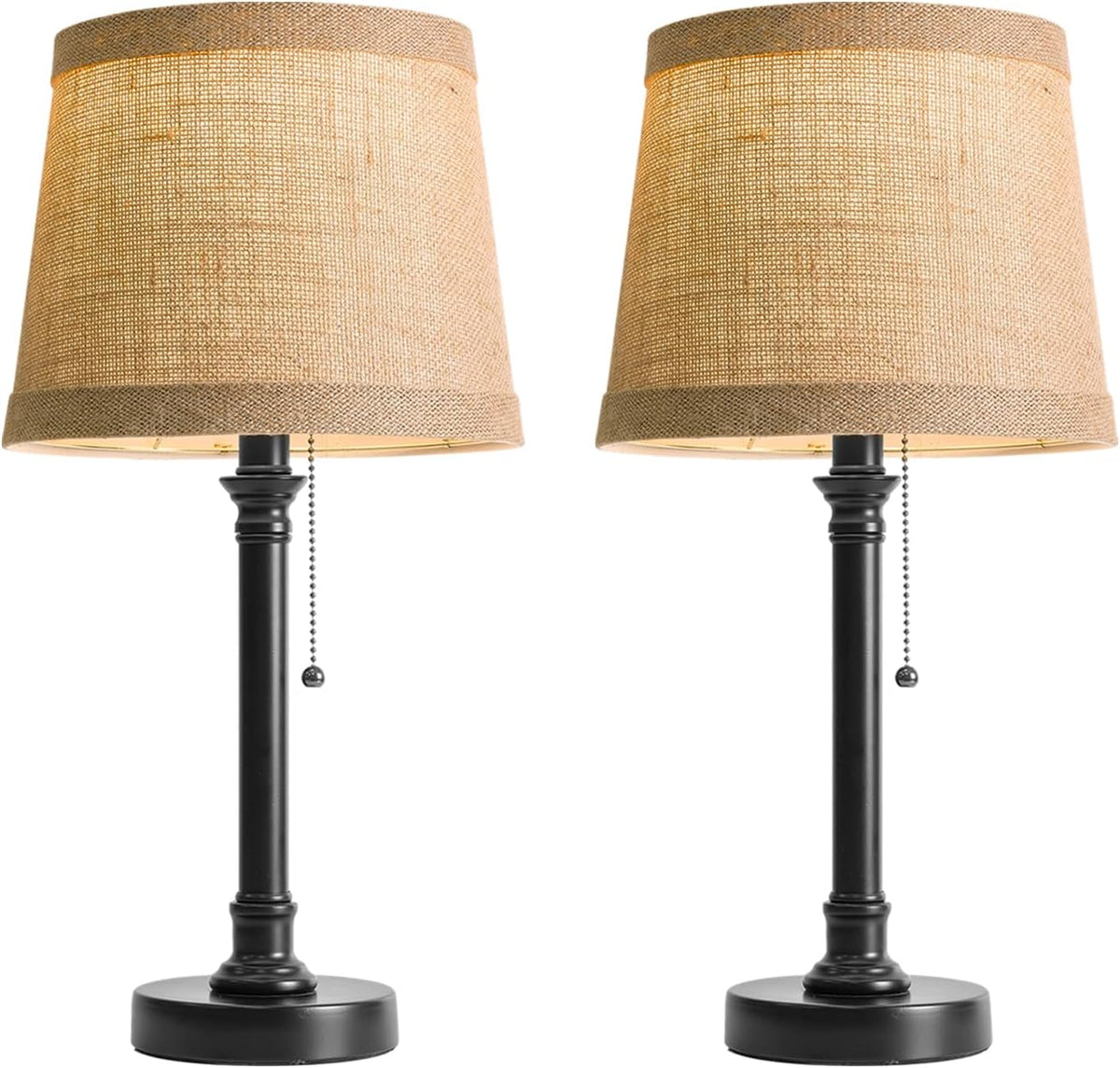 19.5" Small Table Lamp for Bedroom - Bedside Lamps for Nightstand