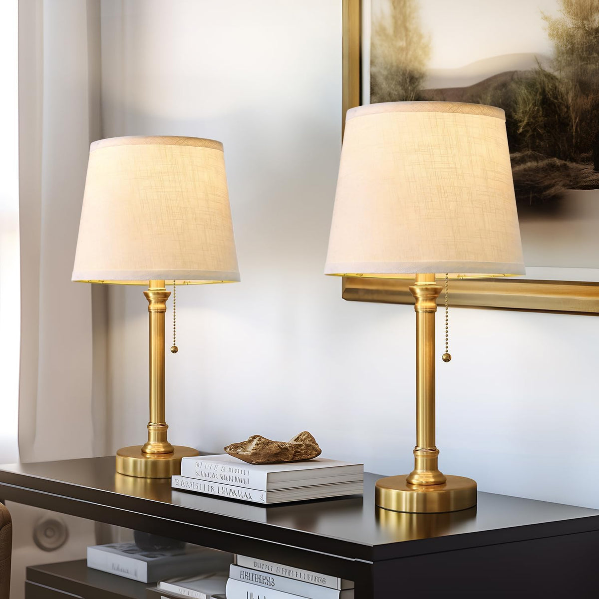 19.5" Small Table Lamp for Bedroom - Bedside Lamps for Nightstand