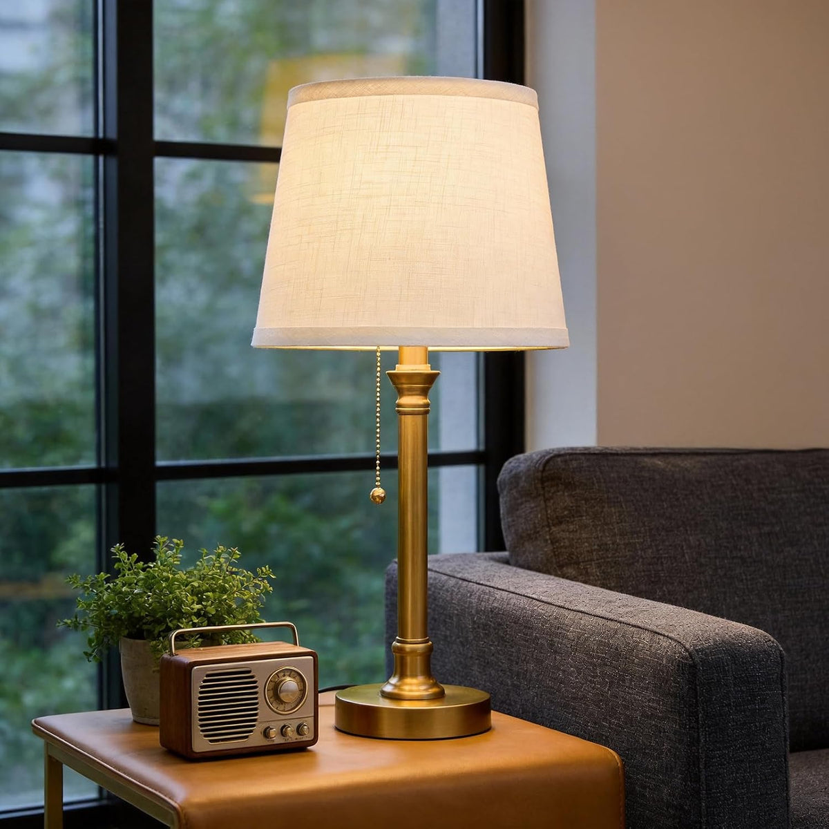 19.5" Small Table Lamp for Bedroom - Bedside Lamps for Nightstand
