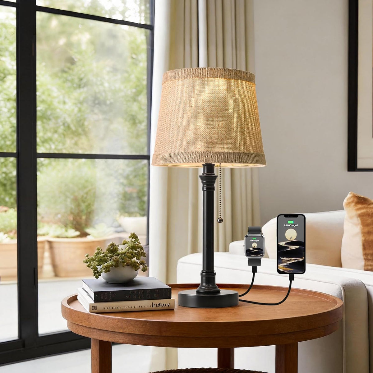 19.5" Small Table Lamp for Bedroom - Bedside Lamps for Nightstand