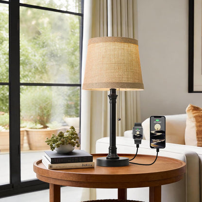 19.5" Small Table Lamp for Bedroom - Bedside Lamps for Nightstand