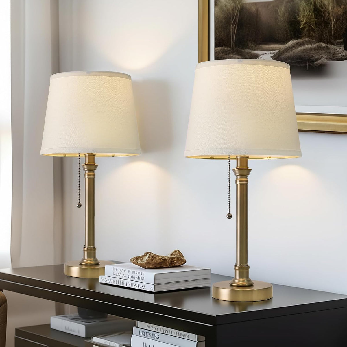 19.5" Small Table Lamp for Bedroom - Bedside Lamps for Nightstand
