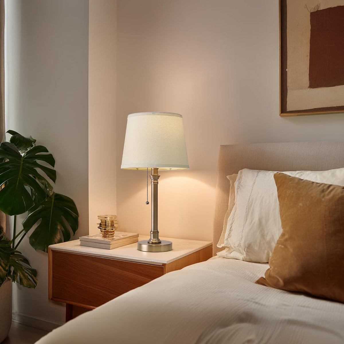 19.5" Small Table Lamp for Bedroom - Bedside Lamps for Nightstand