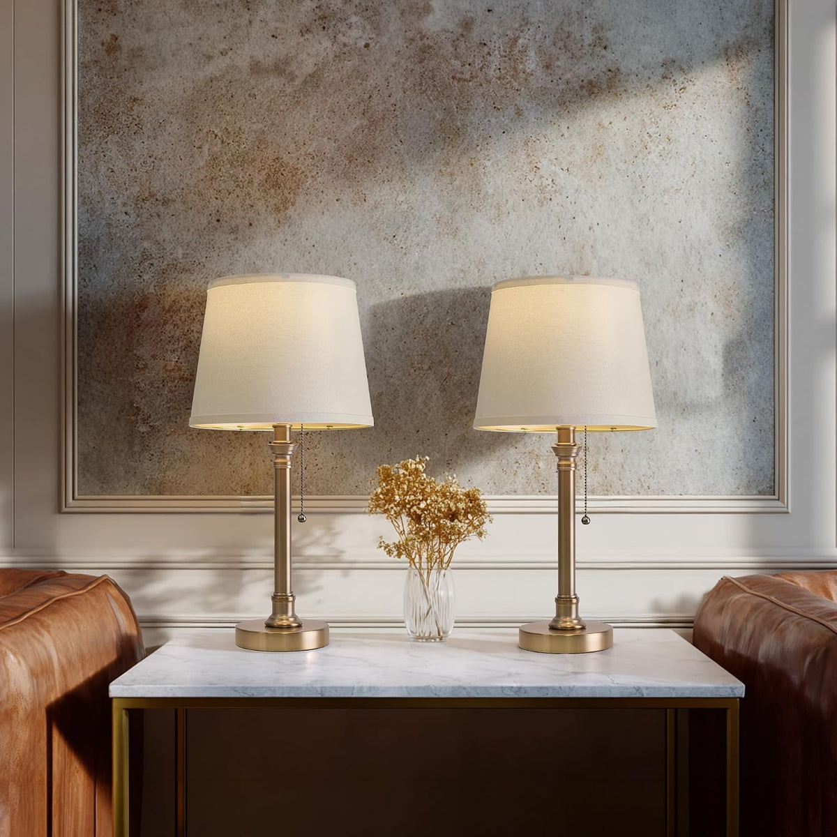 19.5" Small Table Lamp for Bedroom - Bedside Lamps for Nightstand