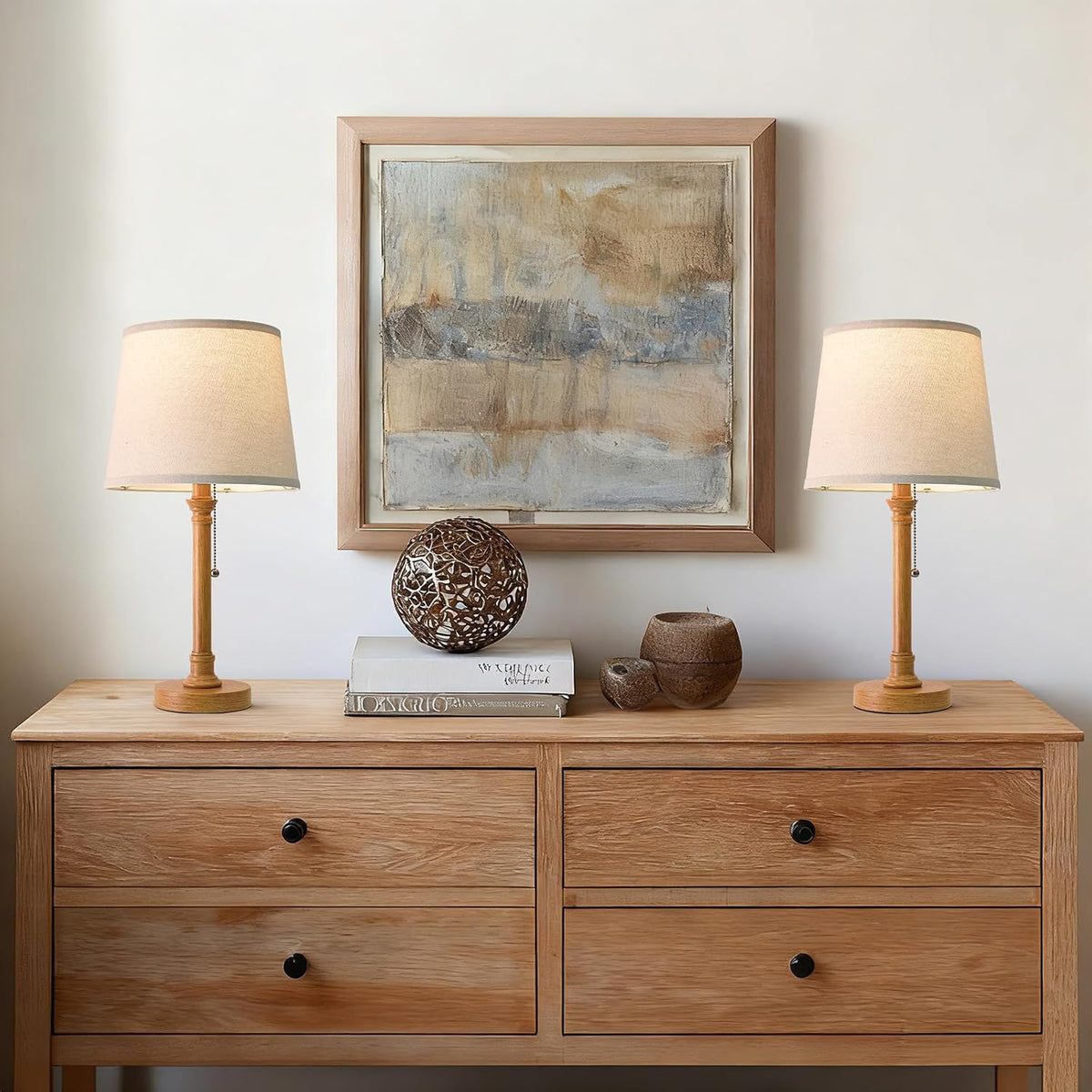 19.5" Small Table Lamp for Bedroom - Bedside Lamps for Nightstand