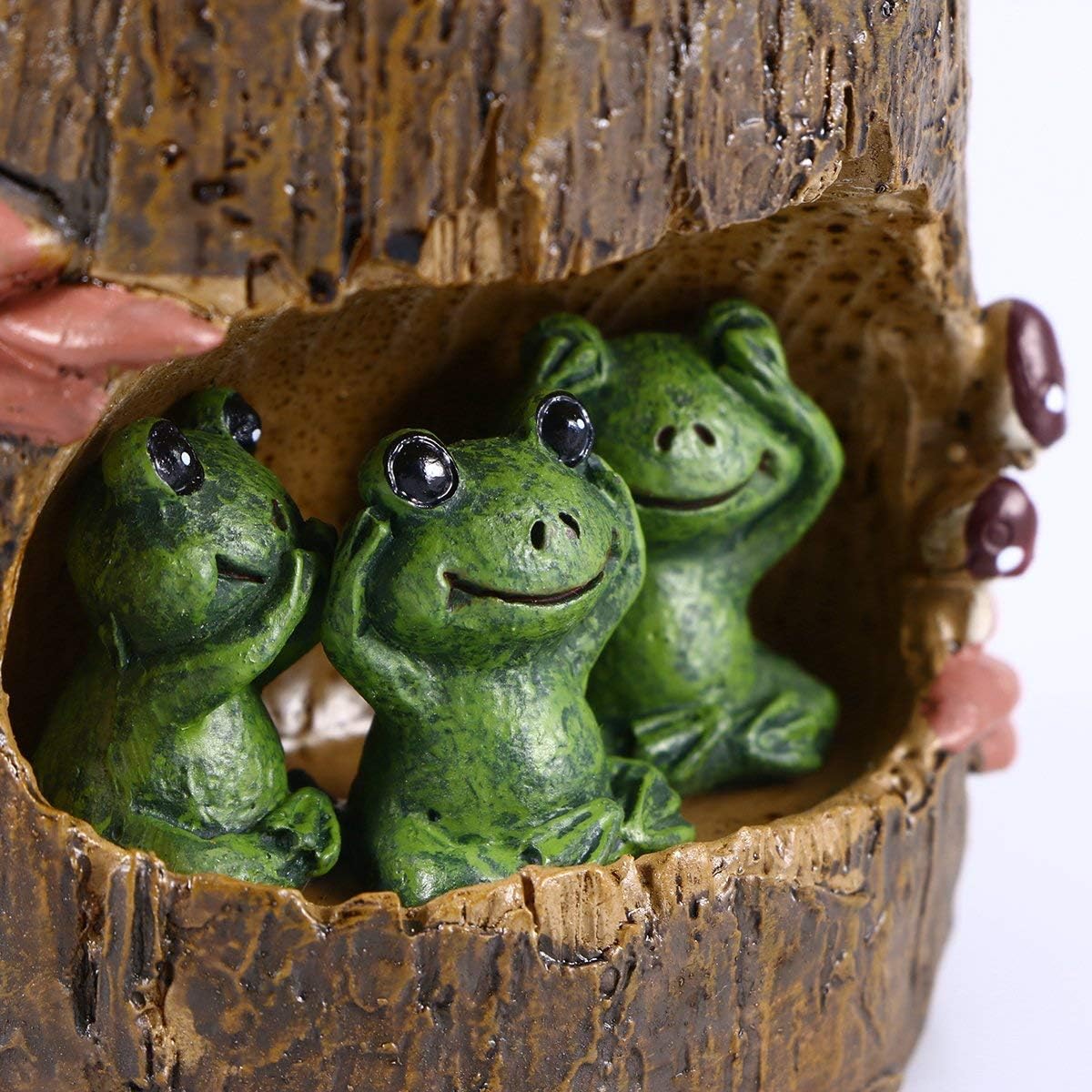 Cute Animal Resin Succulent Plant Pot Cactus Plant Pot Flower Pot Container Planter Bonsai Pots Desk Mini Ornament Pot with A Hole Idea (Frog Tree Hole)