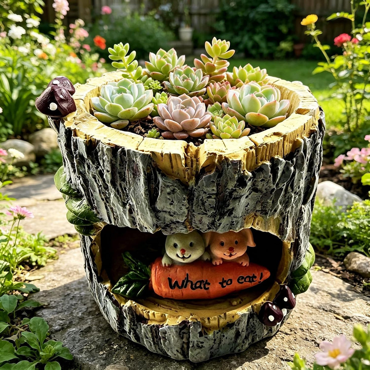 Cute Animal Resin Succulent Plant Pot Cactus Plant Pot Flower Pot Container Planter Bonsai Pots Desk Mini Ornament Pot with A Hole Idea (Frog Tree Hole)