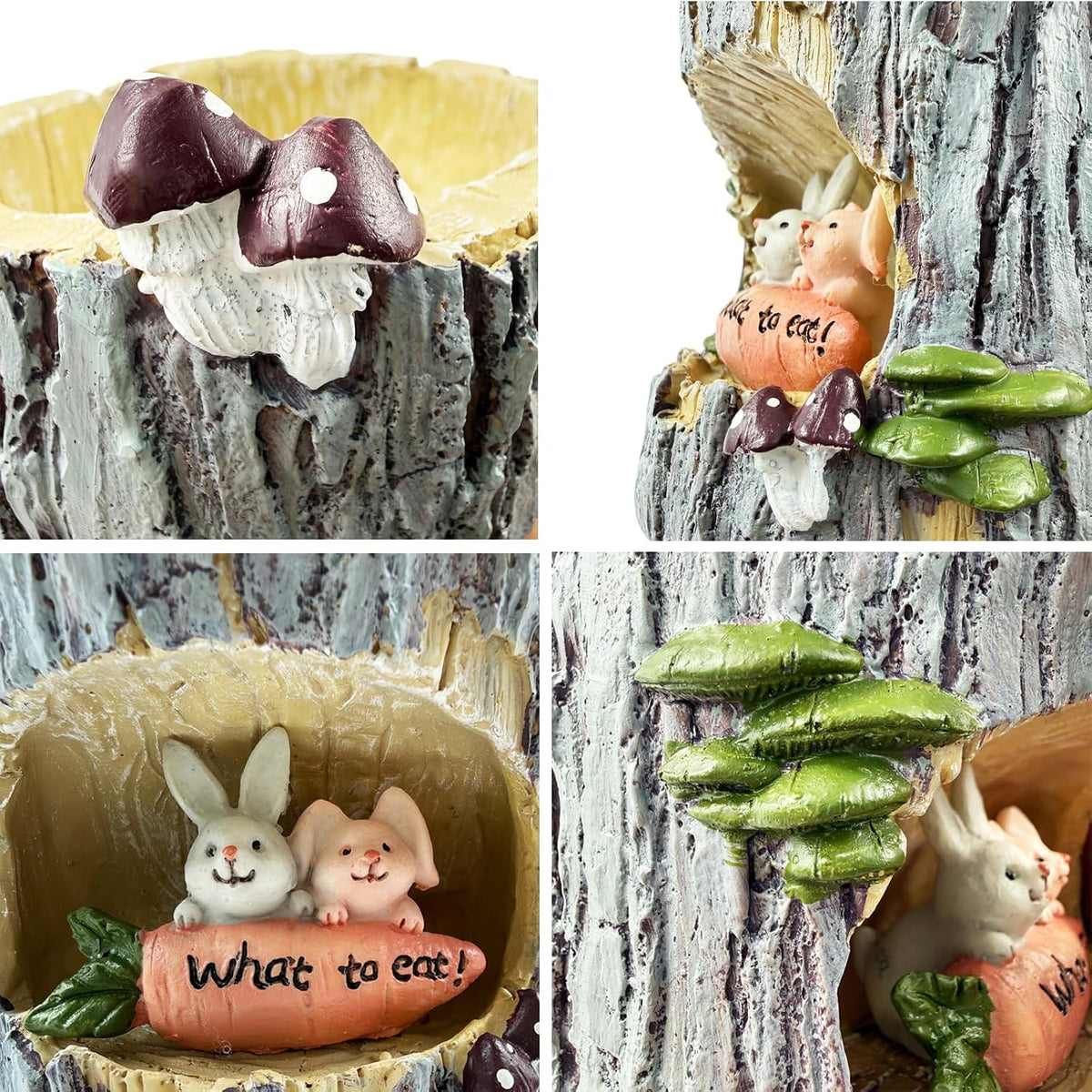 Cute Animal Resin Succulent Plant Pot Cactus Plant Pot Flower Pot Container Planter Bonsai Pots Desk Mini Ornament Pot with A Hole Idea (Frog Tree Hole)