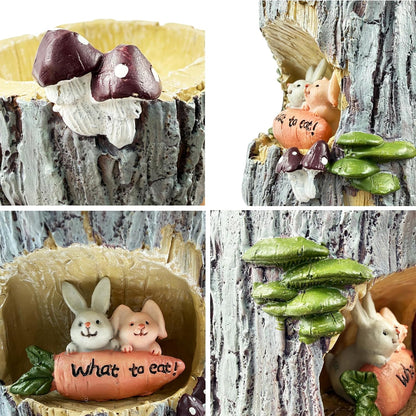 Cute Animal Resin Succulent Plant Pot Cactus Plant Pot Flower Pot Container Planter Bonsai Pots Desk Mini Ornament Pot with A Hole Idea (Frog Tree Hole)