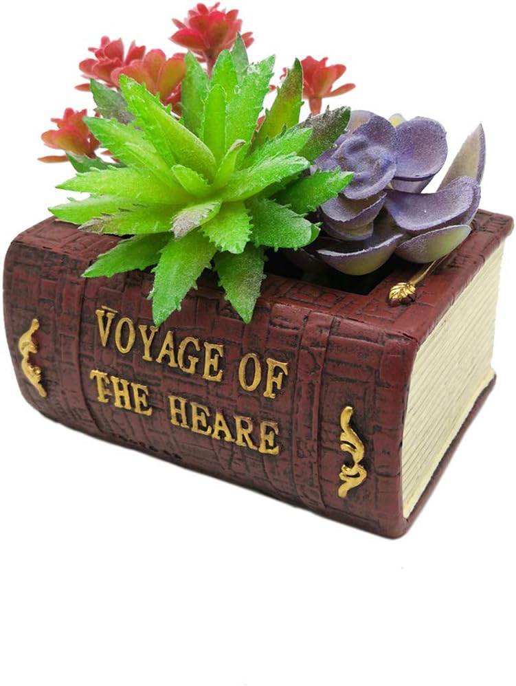 Cute Animal Resin Succulent Plant Pot Cactus Plant Pot Flower Pot Container Planter Bonsai Pots Desk Mini Ornament Pot with A Hole Idea (Frog Tree Hole)