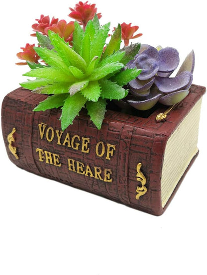 Cute Animal Resin Succulent Plant Pot Cactus Plant Pot Flower Pot Container Planter Bonsai Pots Desk Mini Ornament Pot with A Hole Idea (Frog Tree Hole)