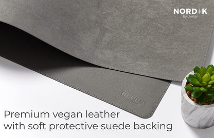 Nordik Leather Desk Mat - Midnight Blue - Large Leather Desk Pad 35x17 in