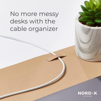 Nordik Leather Desk Mat - Midnight Blue - Large Leather Desk Pad 35x17 in