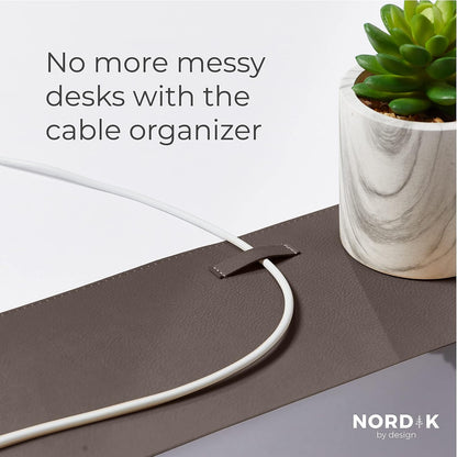 Nordik Leather Desk Mat - Midnight Blue - Large Leather Desk Pad 35x17 in