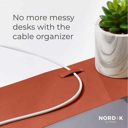 Nordik Leather Desk Mat - Midnight Blue - Large Leather Desk Pad 35x17 in