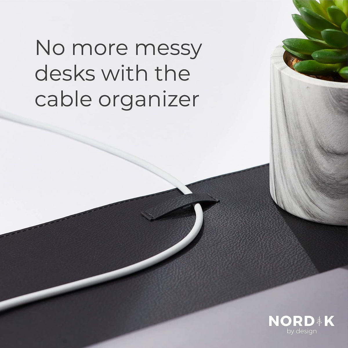 Nordik Leather Desk Mat - Midnight Blue - Large Leather Desk Pad 35x17 in