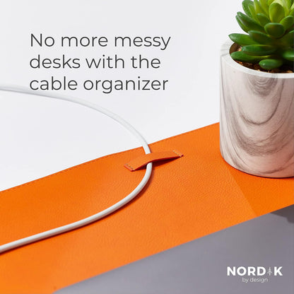 Nordik Leather Desk Mat - Midnight Blue - Large Leather Desk Pad 35x17 in
