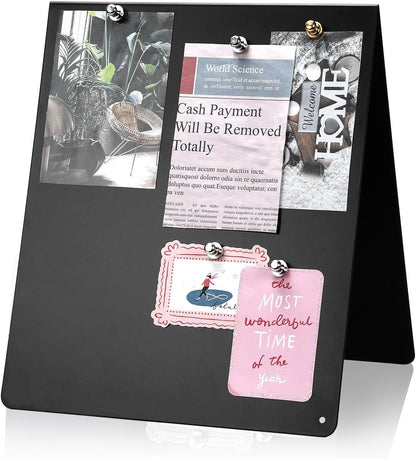 Black Magnetic Board 2 Pack V-Shaped Metal Magnetic Board with Stand