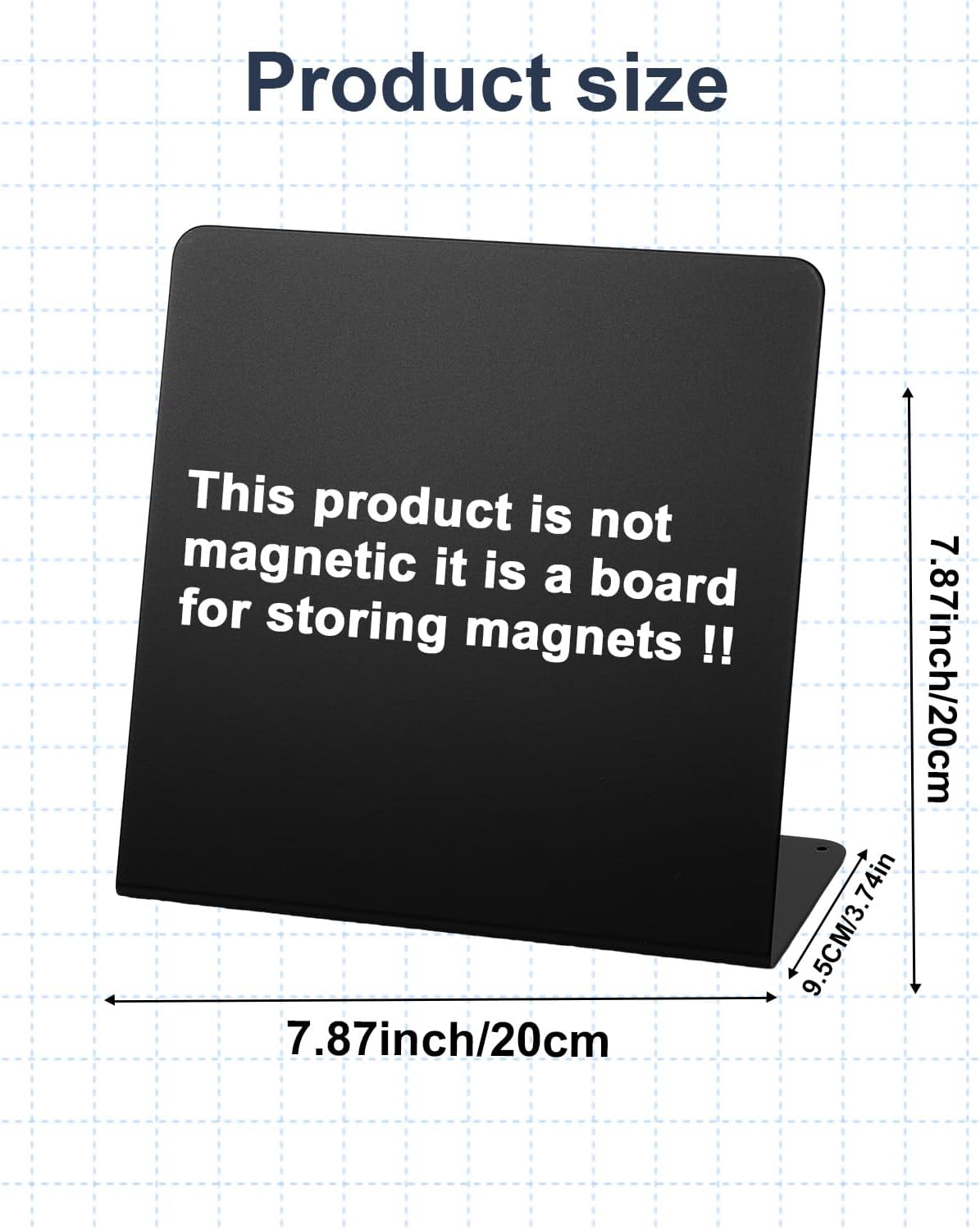 Black Magnetic Board 2 Pack V-Shaped Metal Magnetic Board with Stand