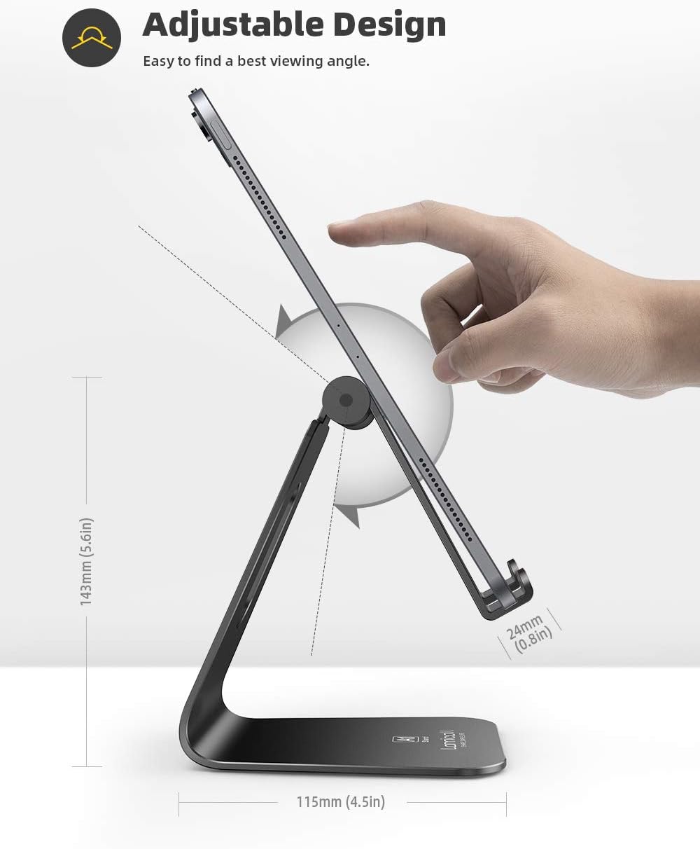 Tablet Stand Holder for Desk - Adjustable Stand for 4-13" Tablets