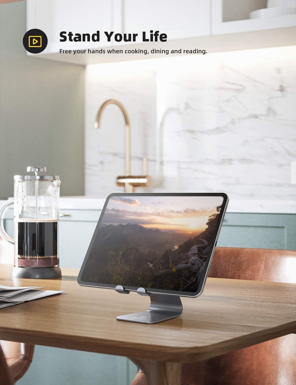 Tablet Stand Holder for Desk - Adjustable Stand for 4-13" Tablets