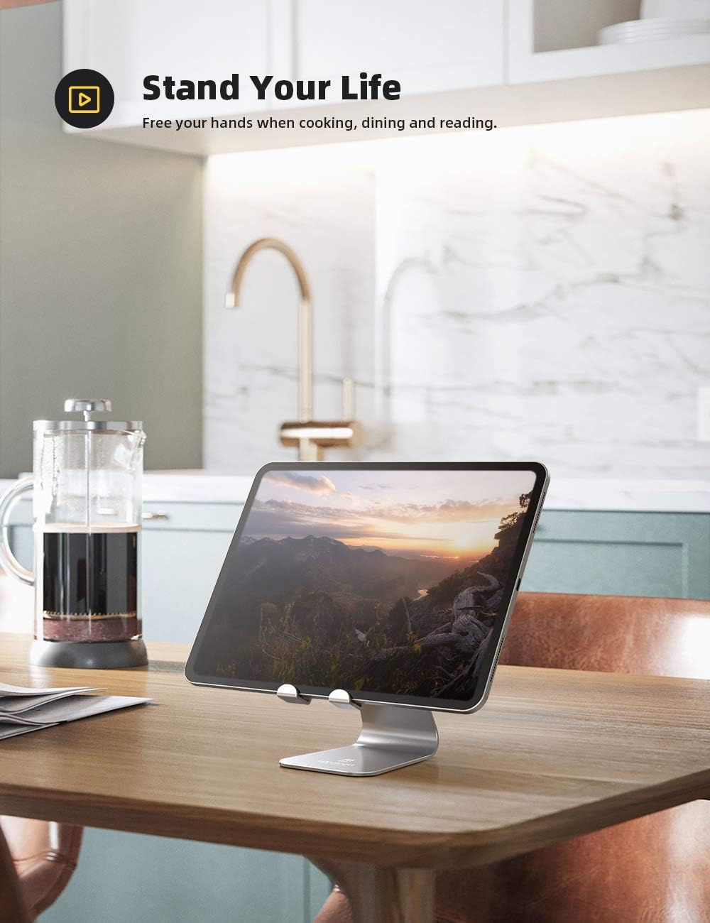 Tablet Stand Holder for Desk - Adjustable Stand for 4-13" Tablets