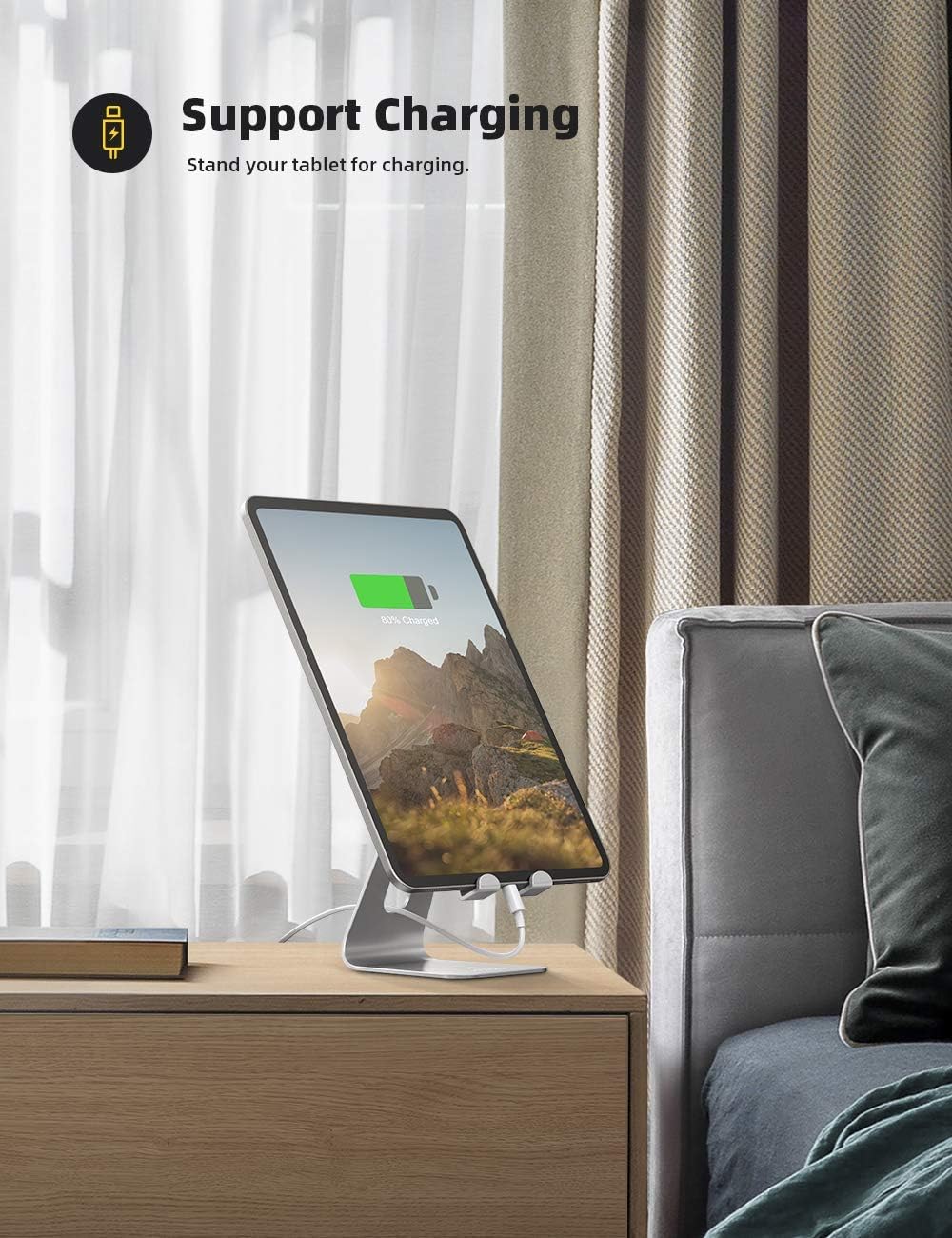 Tablet Stand Holder for Desk - Adjustable Stand for 4-13" Tablets