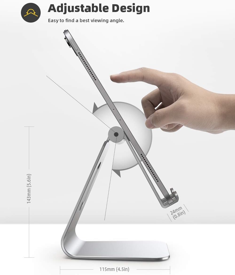 Tablet Stand Holder for Desk - Adjustable Stand for 4-13" Tablets