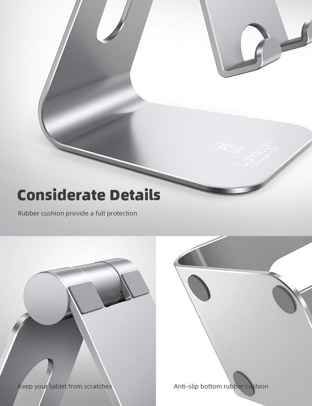 Tablet Stand Holder for Desk - Adjustable Stand for 4-13" Tablets
