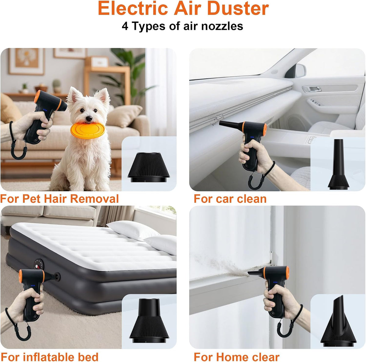 Compressed Air Duster,150000RPM Super Power air Blower,3-Speed Adjustable