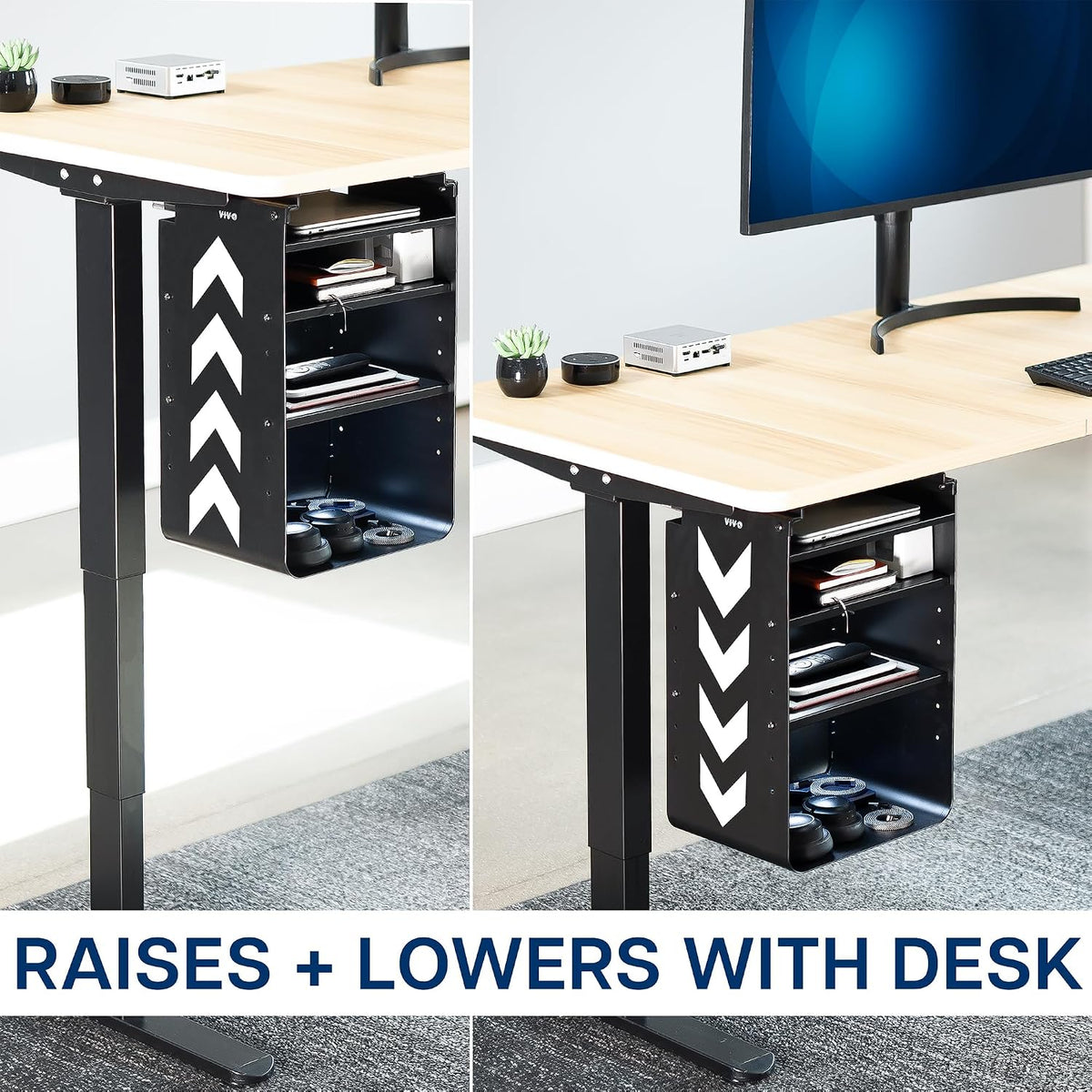 Black Under Desk Storage Cabinet, DESK-SC01