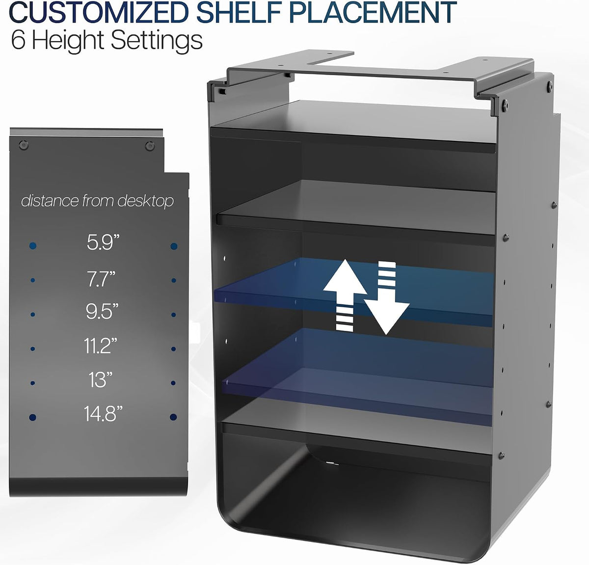 Black Under Desk Storage Cabinet, DESK-SC01