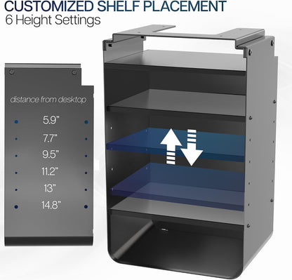 Black Under Desk Storage Cabinet, DESK-SC01