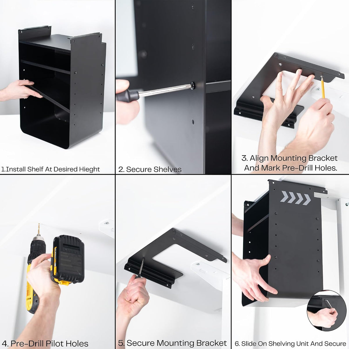 Black Under Desk Storage Cabinet, DESK-SC01