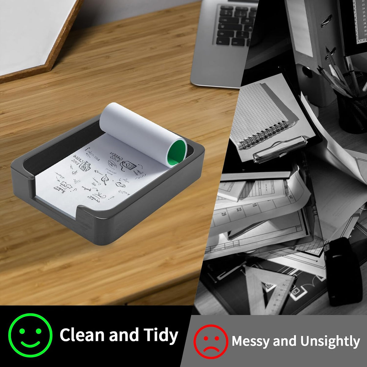 1PCS 4x6 Memo Holder For Desk Paper Holder Black Wooden Memo Organizer For Desk Paper Tray Index Card Holder Fits 4 x 6 Index Card Cardstock Pads Note for Office School