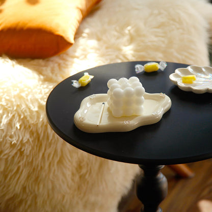 Jewelry Dish Trinket Tray for Women, Ring Dish Holder, Unique Cloud Shape Ceramic Plate Cute Things Vanity Aesthetic Room Decor Mother's Day Birthday (White)