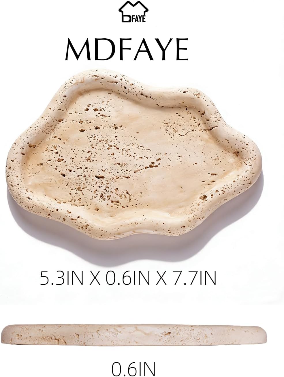Jewelry Dish Trinket Tray for Women, Ring Dish Holder, Unique Cloud Shape Ceramic Plate Cute Things Vanity Aesthetic Room Decor Mother's Day Birthday (White)