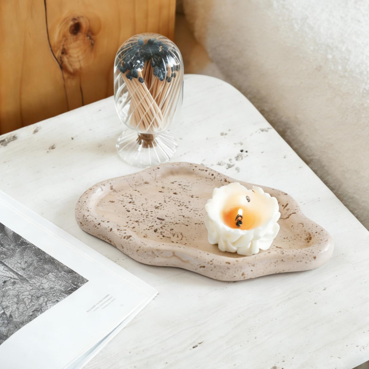 Jewelry Dish Trinket Tray for Women, Ring Dish Holder, Unique Cloud Shape Ceramic Plate Cute Things Vanity Aesthetic Room Decor Mother's Day Birthday (White)