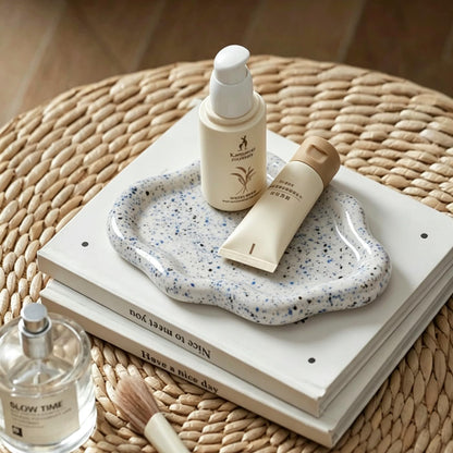 Jewelry Dish Trinket Tray for Women, Ring Dish Holder, Unique Cloud Shape Ceramic Plate Cute Things Vanity Aesthetic Room Decor Mother's Day Birthday (White)