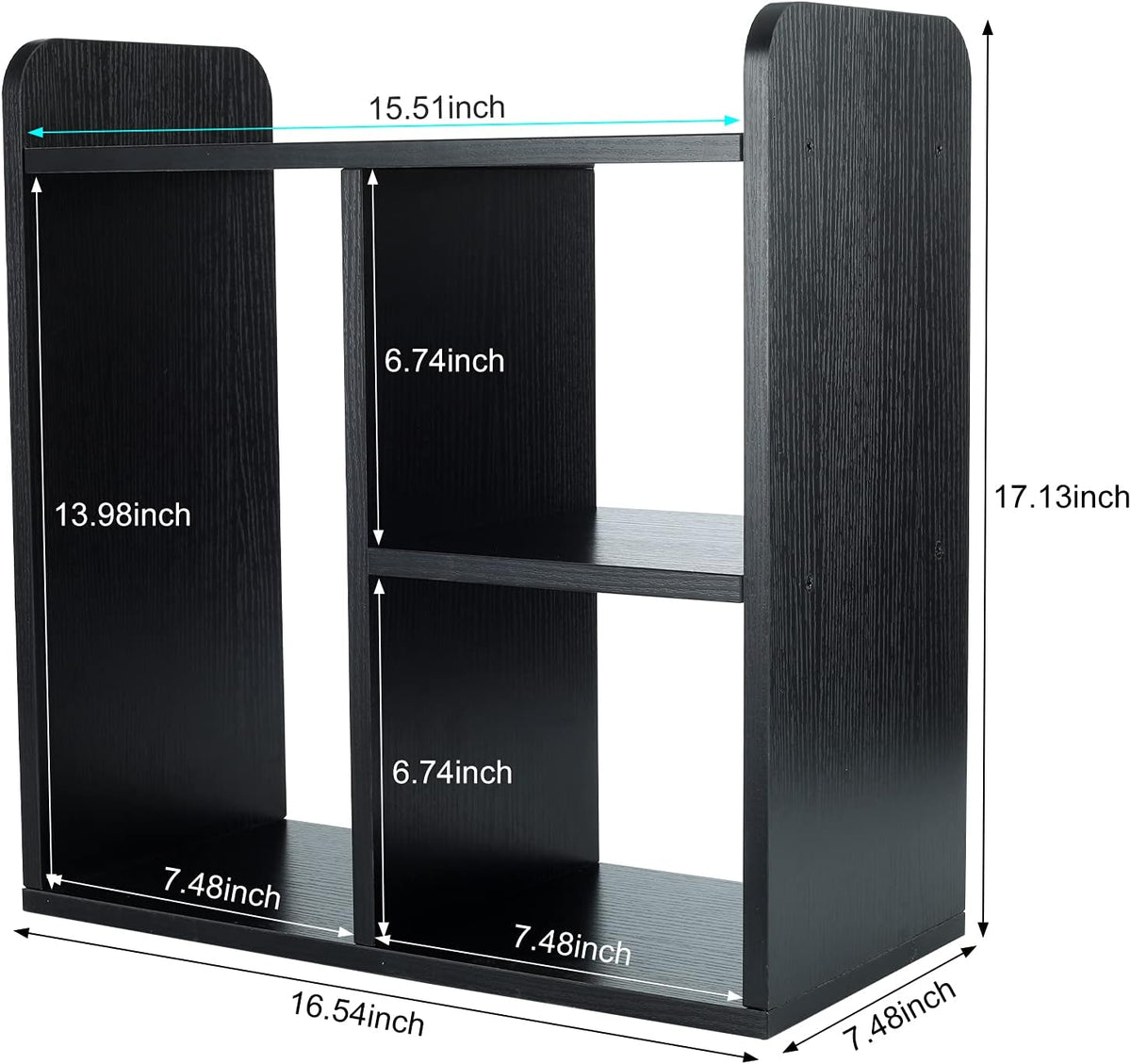Mass Desktop Bookshelf Freestanding Wooden Countertop Bookcase Accessories Organizer Display Rack Dorm Desk Storage Shelf