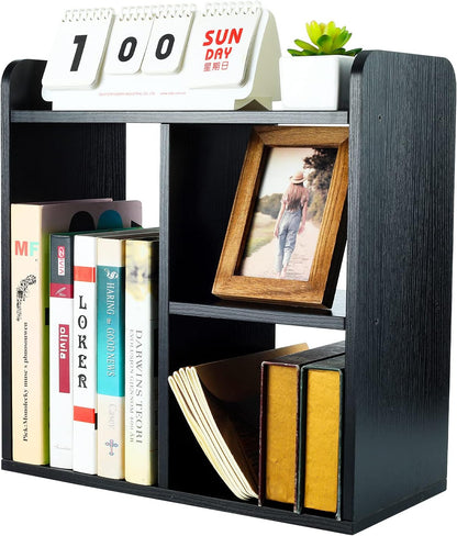 Mass Desktop Bookshelf Freestanding Wooden Countertop Bookcase Accessories Organizer Display Rack Dorm Desk Storage Shelf