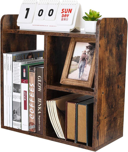 Mass Desktop Bookshelf Freestanding Wooden Countertop Bookcase Accessories Organizer Display Rack Dorm Desk Storage Shelf