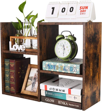 Mass Desktop Bookshelf Freestanding Wooden Countertop Bookcase Accessories Organizer Display Rack Dorm Desk Storage Shelf