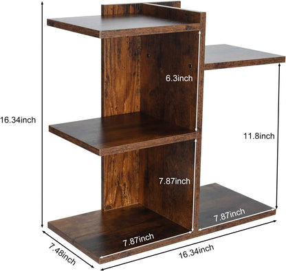 Mass Desktop Bookshelf Freestanding Wooden Countertop Bookcase Accessories Organizer Display Rack Dorm Desk Storage Shelf