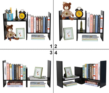 Mass Desktop Bookshelf Freestanding Wooden Countertop Bookcase Accessories Organizer Display Rack Dorm Desk Storage Shelf