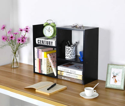 Mass Desktop Bookshelf Freestanding Wooden Countertop Bookcase Accessories Organizer Display Rack Dorm Desk Storage Shelf